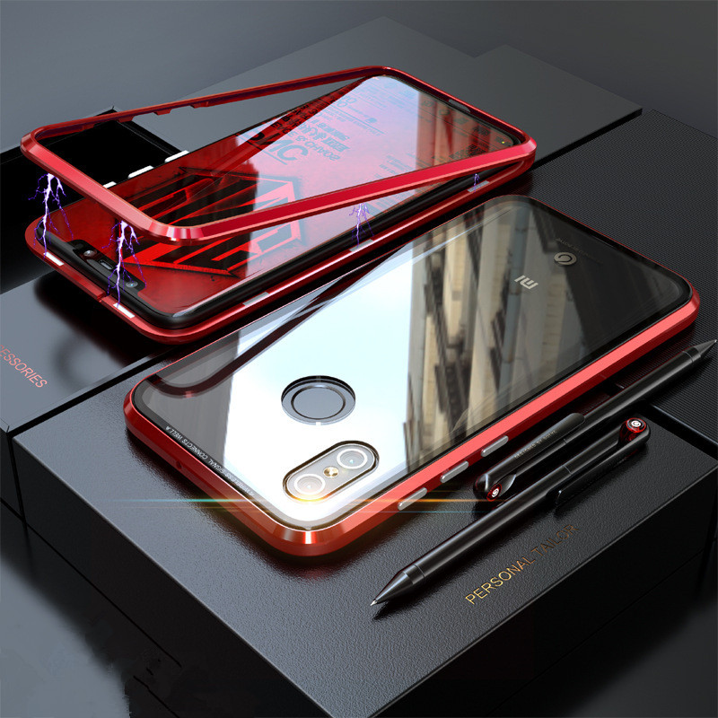 Bakeey-360deg-Magnetic-Adsorption-Metal-Glass-Upgraded-Version-Protective-Case-for-Xiaomi-Mi8-Mi-8-1331711
