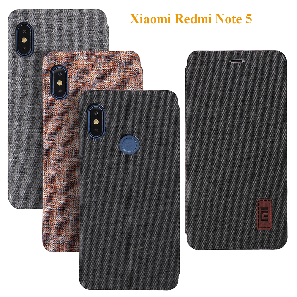 Bakeey-Flip-Shockproof-Fabric-Soft-Silicone-Edge-Full-Body-Protective-Case-For-Xiaomi-Redmi-Note-5-1367011