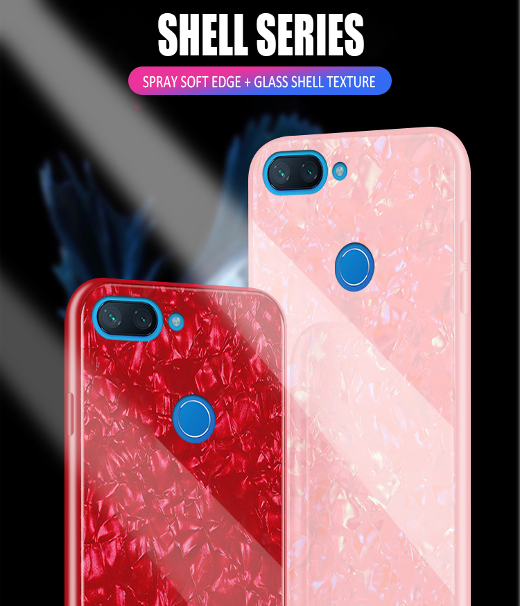 Bakeey-Shell-Glossy-Soft-Frame-Hard-Back-Tempered-Glass-Protective-Case-for-Xiaomi-Mi-8-Lite-1390606