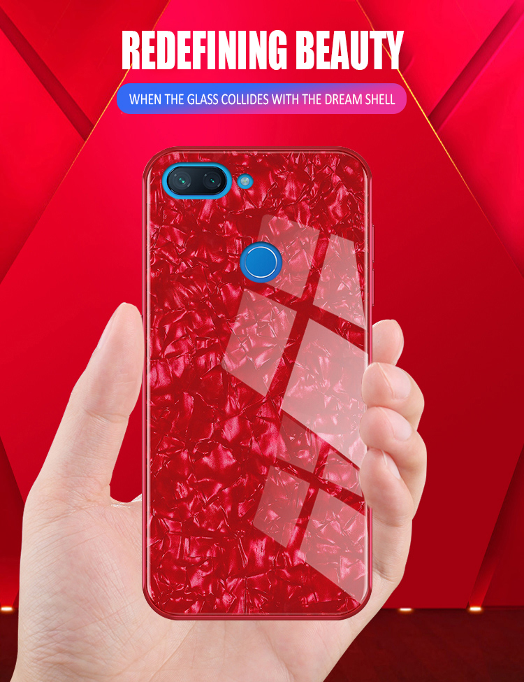 Bakeey-Shell-Glossy-Soft-Frame-Hard-Back-Tempered-Glass-Protective-Case-for-Xiaomi-Mi-8-Lite-1390606