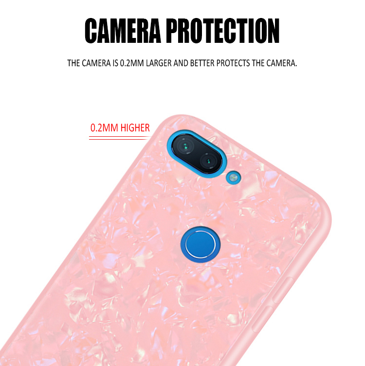 Bakeey-Shell-Glossy-Soft-Frame-Hard-Back-Tempered-Glass-Protective-Case-for-Xiaomi-Mi-8-Lite-1390606