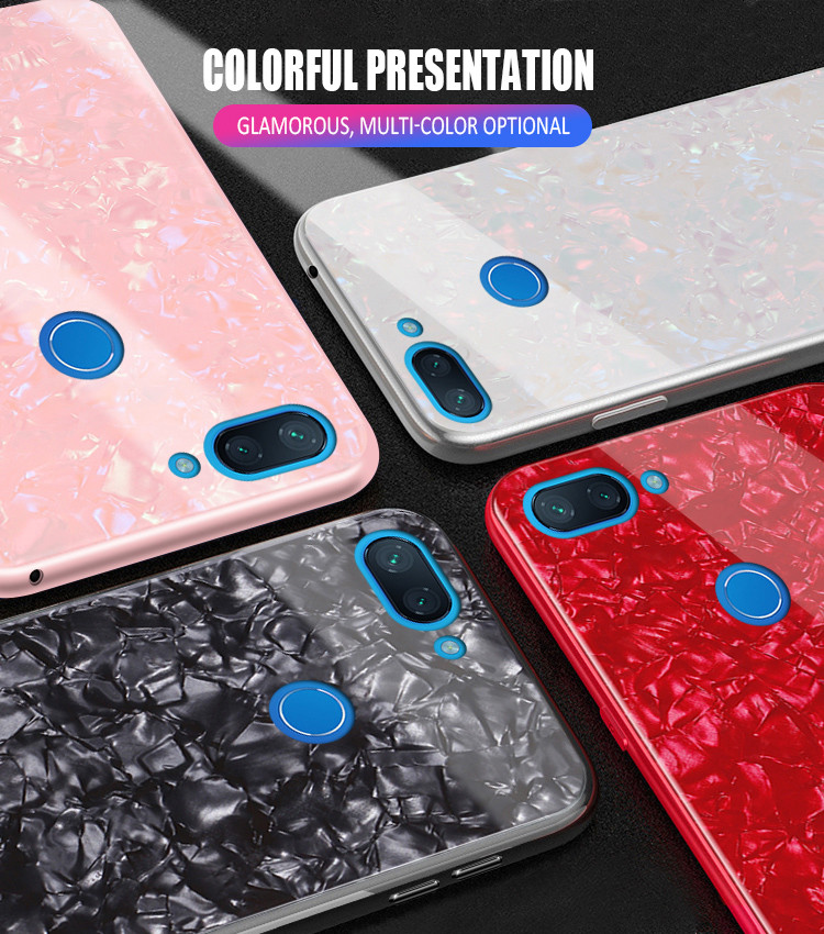 Bakeey-Shell-Glossy-Soft-Frame-Hard-Back-Tempered-Glass-Protective-Case-for-Xiaomi-Mi-8-Lite-1390606