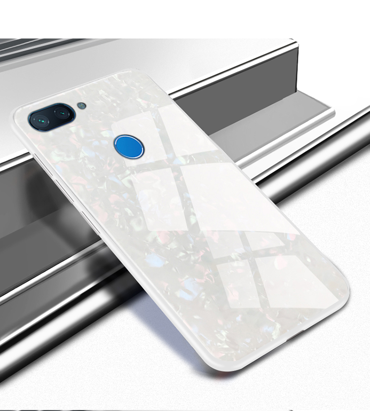 Bakeey-Shell-Glossy-Soft-Frame-Hard-Back-Tempered-Glass-Protective-Case-for-Xiaomi-Mi-8-Lite-1390606