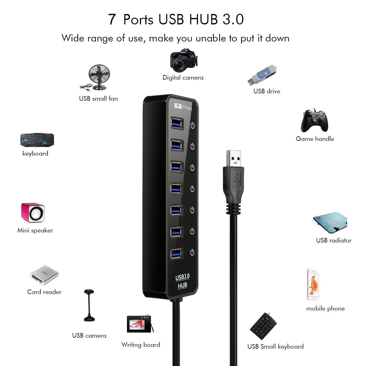7-USB-Ports-Hub-Extender-splitter-USB-multi-connector-With-US-regulatory-plug-Adapter-1186319