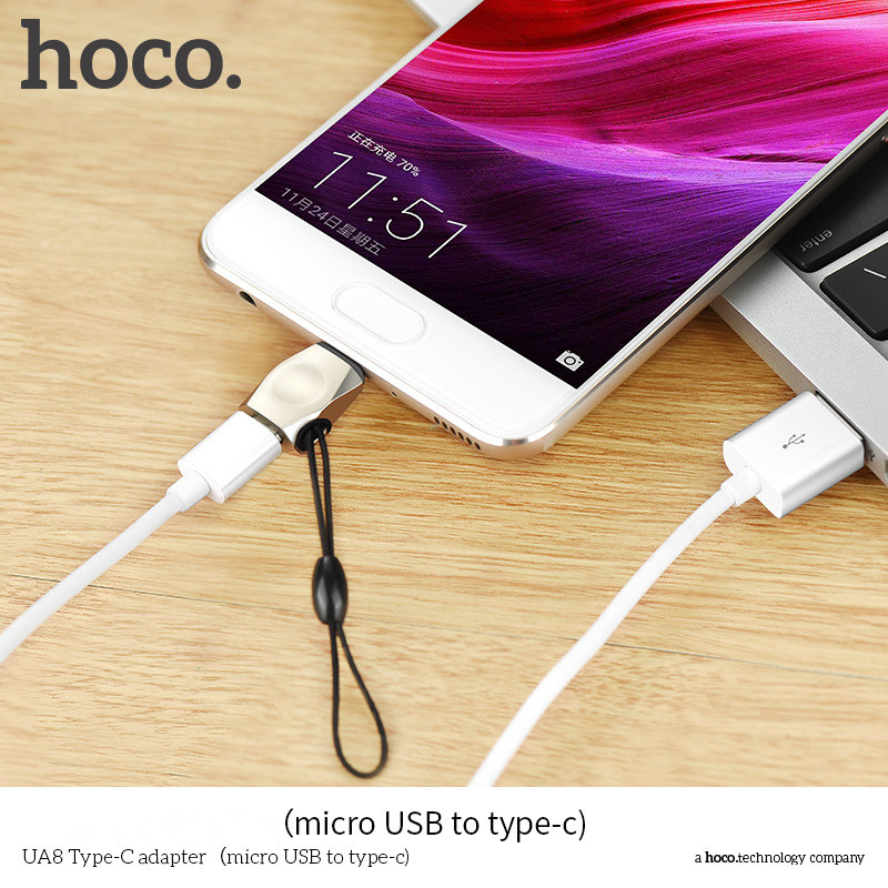HOCO-Micro-USB-to-Type-C-Zinc-Alloy-Adapter-Male-to-Female-Converter-Suitable-for-Mobile-Phone-1316545