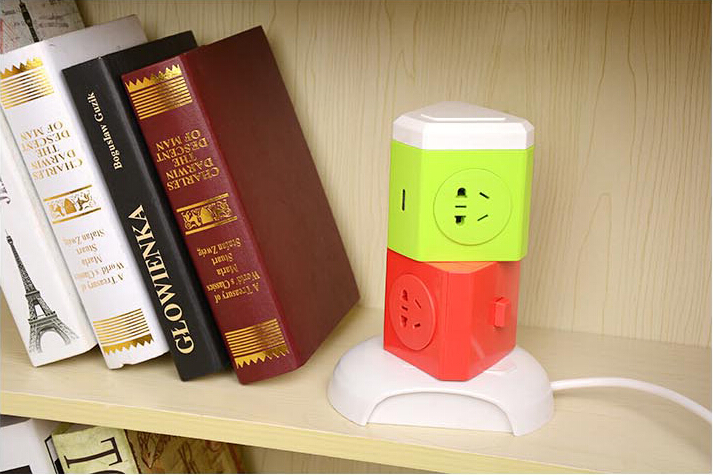 180-Degree-4-Outlet-Power-Strip-Rotation-Socket-Upright-Type-Colorful-Strip-Max-Load-2500W-Power-1053263
