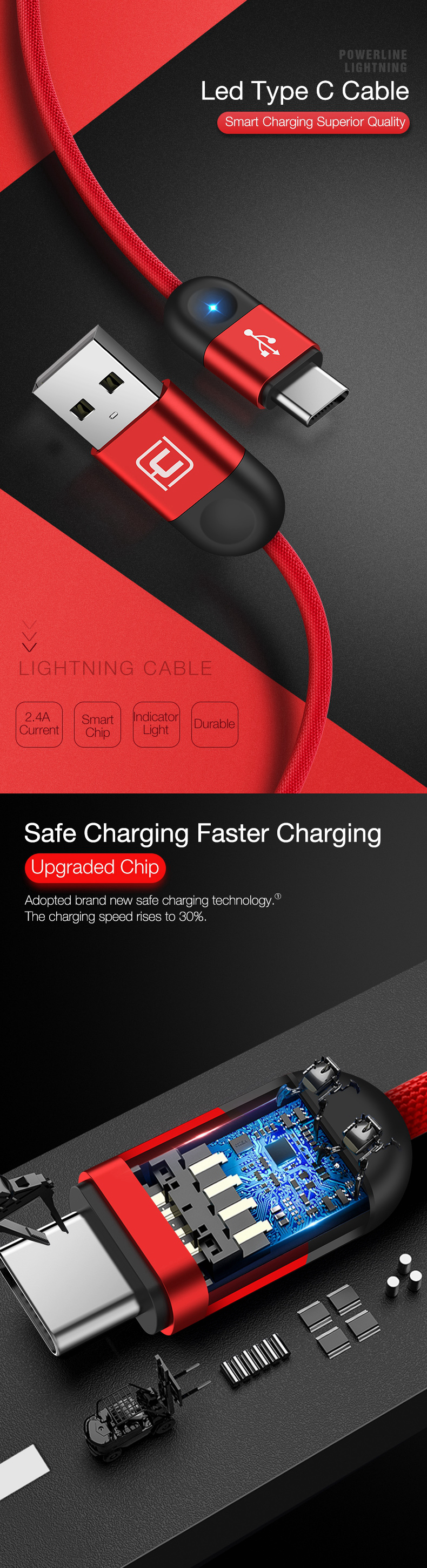 Cafele-24A-Nylon-Braided-Type-C-Fast-Charing-Data-Cable-With-LED-Light-12M-For-Smart-Phone-Tablet-1345804