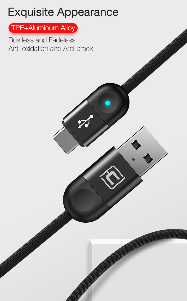 Cafele-24A-Nylon-Braided-Type-C-Fast-Charing-Data-Cable-With-LED-Light-12M-For-Smart-Phone-Tablet-1345804