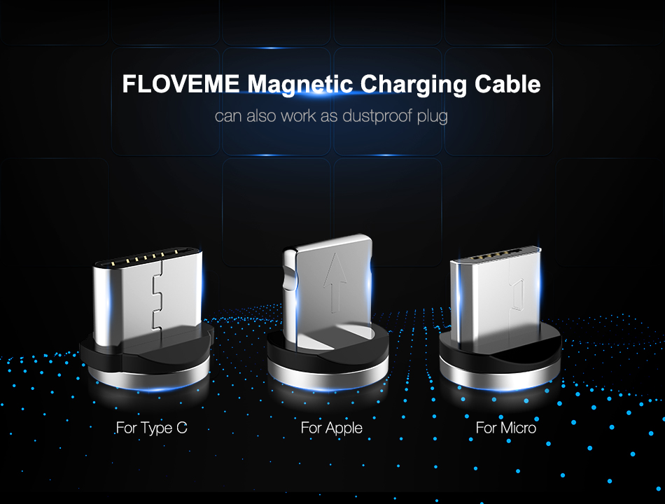 FLOVEME-Micro-USB-LED-Magnetic-Braided-Fast-Charging-Cable-1m-For-Redmi-Note-4-4X-S7-Edge-S6-1230347