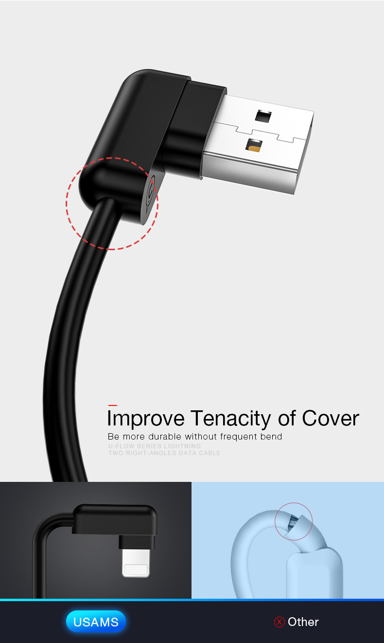 USAMS-Dual-90-Degree-Angle-Type-C-Fast-Charging-Data-Cable-12M-For-Oneplus-5t-Xiaomi-6-Mi-A1-Mix-2S-1294950