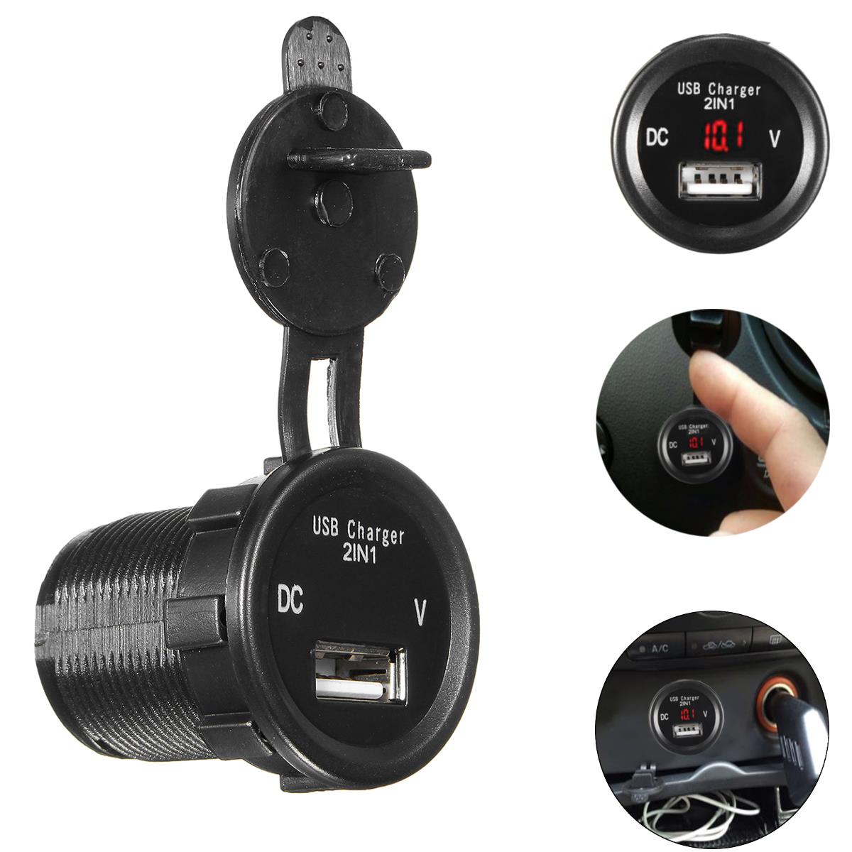 2-in1-Universal-USB-12-24V-Car-Charger-With-Automobile-Voltmeter-Disply-For-iphone-X-88Plus-Samsung-1236131