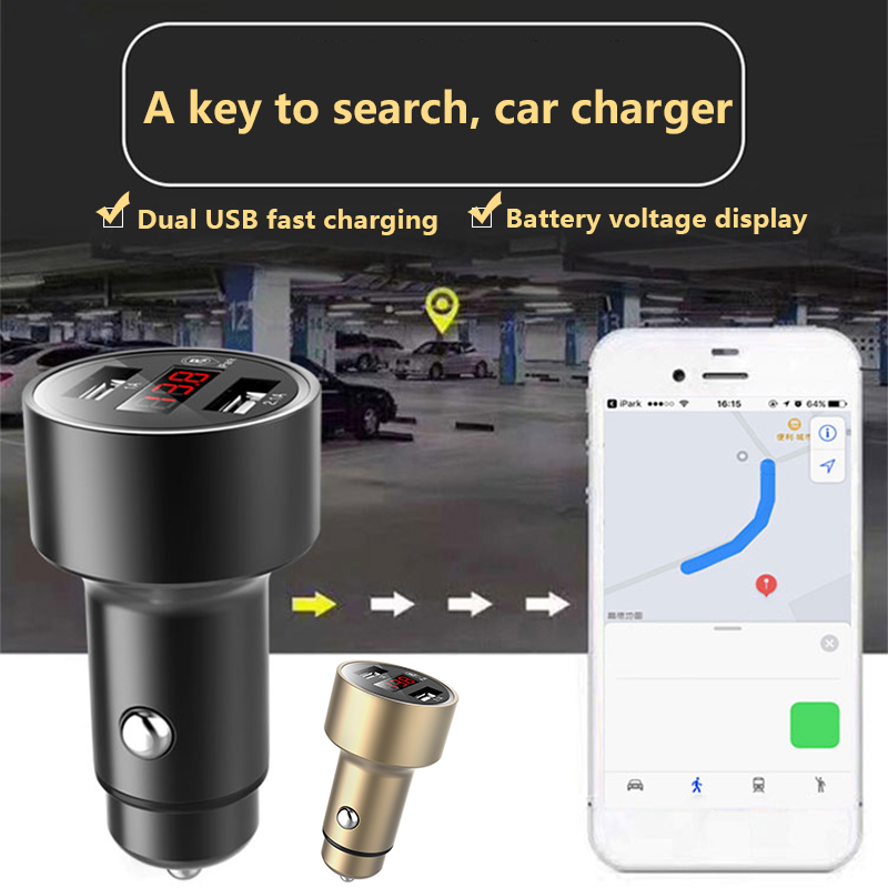 31A-2Ports-Bluetooth-Positioning-Fast-Charging-Car-Charger-With-OLED-Display-For-iphone8X-Samsung-1210364