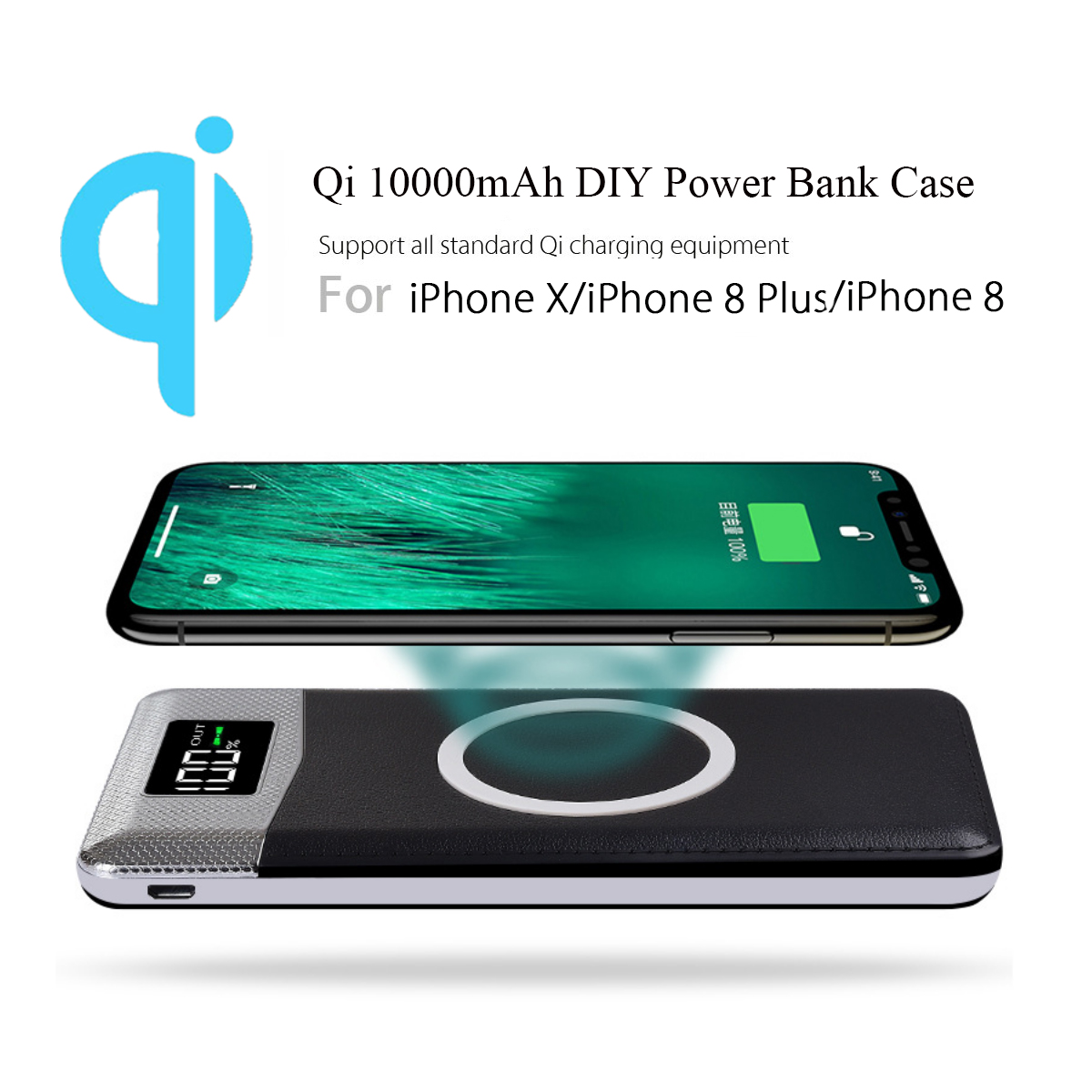 1000mAh-QI-Wireless-Charging-Charger-Power-Bank-DIY-Plastic-Case-Case-With-Flashlight-1277325