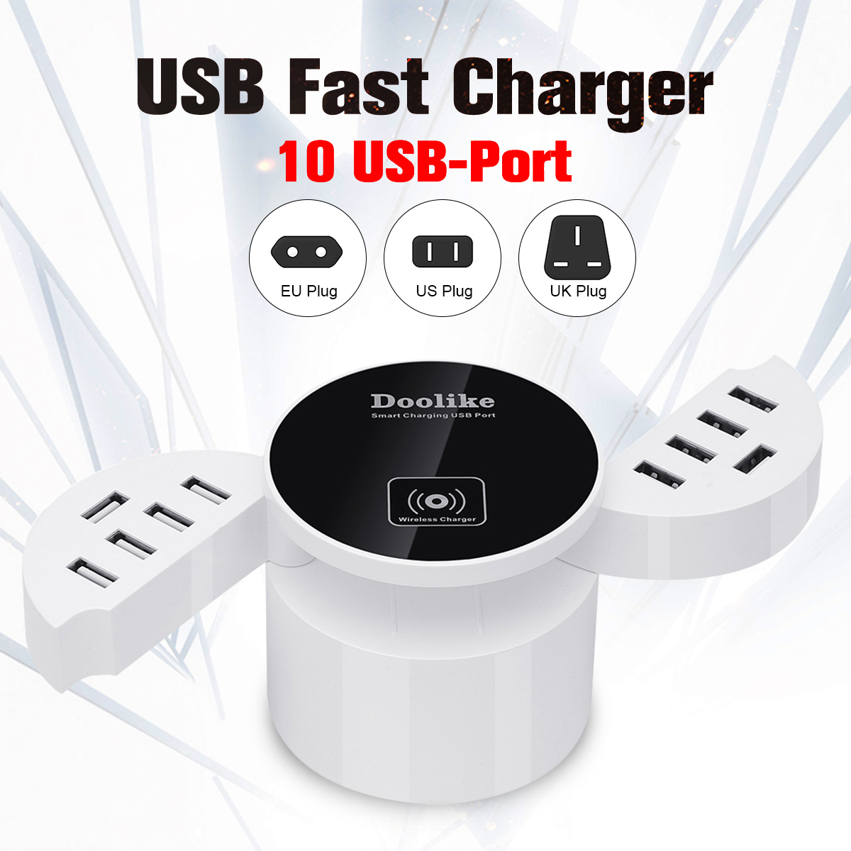Bakeey-DL-CDA-16W-10Ports-USB-Charger-With-Wireless-Charger-For-iPhone-X-88Plus-Samsung-S8-Xiaomi-m-1289443