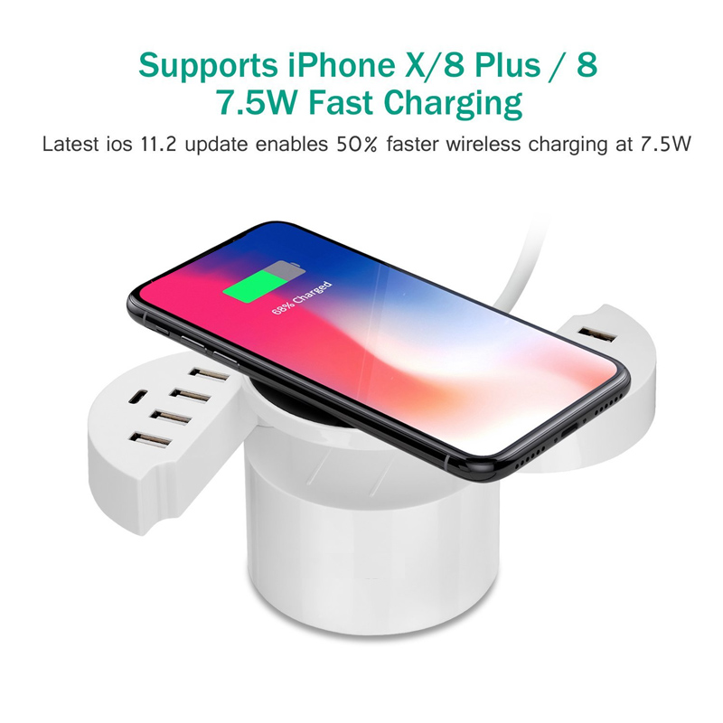 Bakeey-DL-CDA-16W-10Ports-USB-Charger-With-Wireless-Charger-For-iPhone-X-88Plus-Samsung-S8-Xiaomi-m-1289443