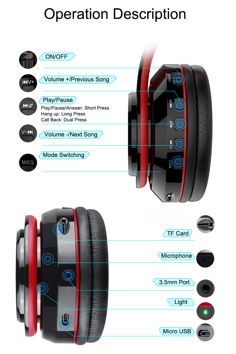 Bakeey-BH3-Foldable-LED-Flashing-Stereo-Bluetooth-Headphone-Heavy-Bass-AUX-TF-Card-1270402