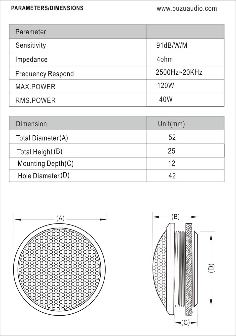 1-Set-High-end-Wired-Car-Tweeter-1-Inch-40W-PZ-G25-Speaker-Bass-Sound-Lightweight-Loudspeaker-1387311