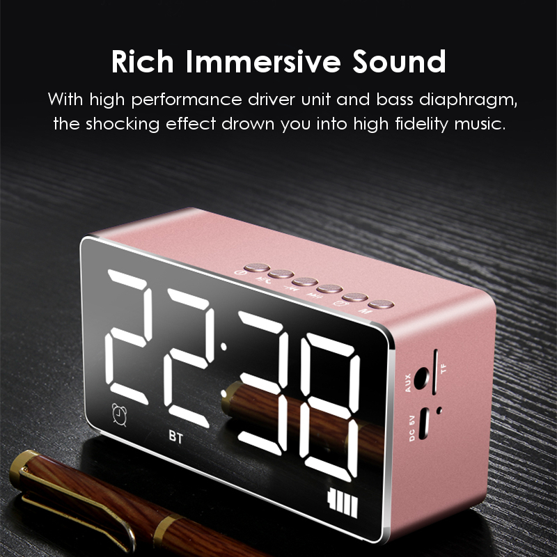 Bakeeytrade-Q9-2000mAh-LED-Display-Alarm-Clock-TF-Card-AUX-FM-Radio-Bluetooth-Speaker-With-Mic-1247797