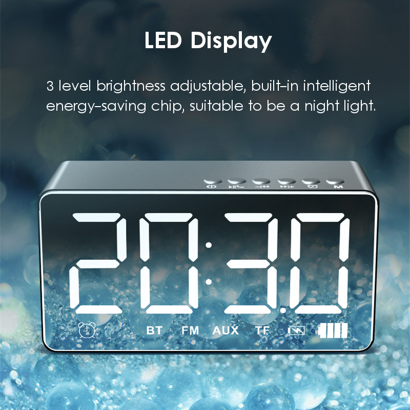 Bakeeytrade-Q9-2000mAh-LED-Display-Alarm-Clock-TF-Card-AUX-FM-Radio-Bluetooth-Speaker-With-Mic-1247797