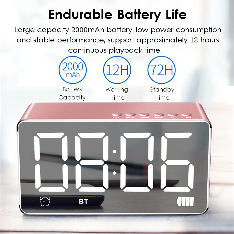 Bakeeytrade-Q9-2000mAh-LED-Display-Alarm-Clock-TF-Card-AUX-FM-Radio-Bluetooth-Speaker-With-Mic-1247797