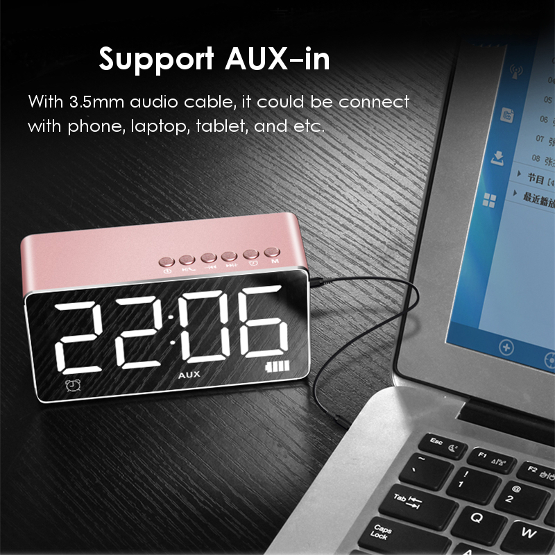 Bakeeytrade-Q9-2000mAh-LED-Display-Alarm-Clock-TF-Card-AUX-FM-Radio-Bluetooth-Speaker-With-Mic-1247797