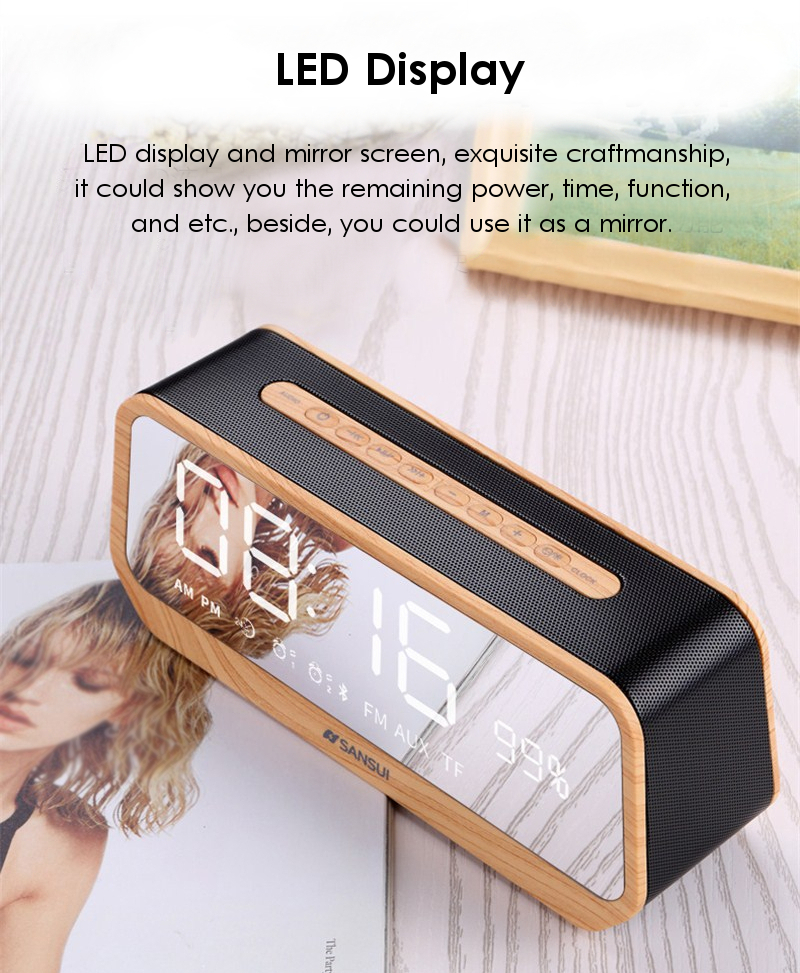 Sansui-T26-Mirror-LED-Display-Alarm-Clock-TF-Card-AUX-FM-Radio-Bluetooth-Speaker-With-Mic-1212906