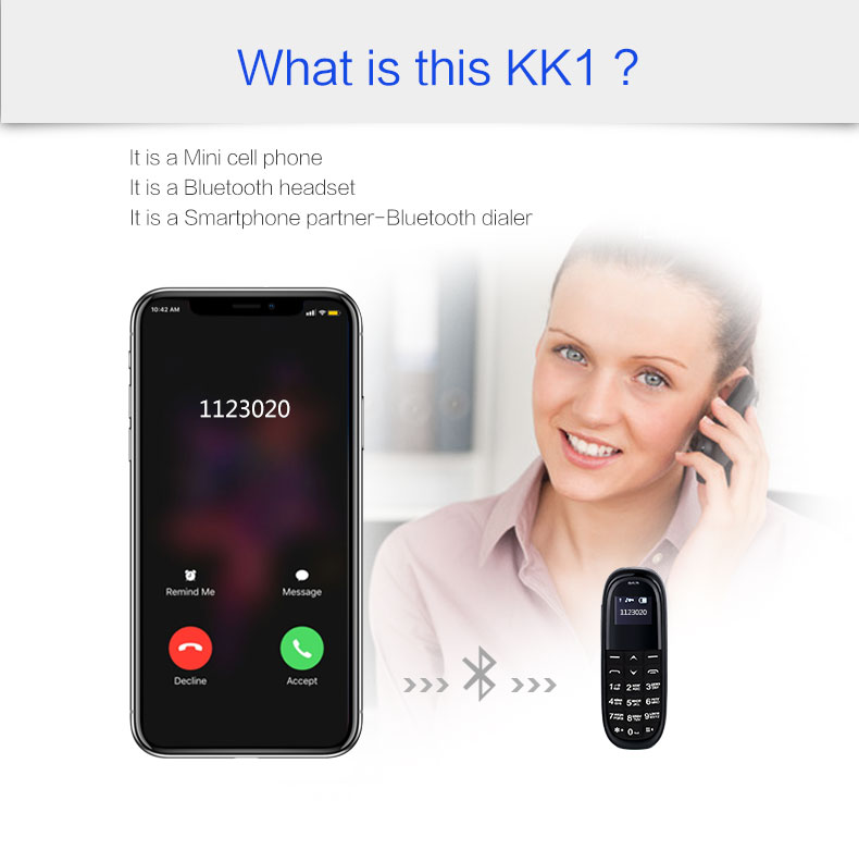 AIEK-KK1-066-Inch-330mAh-Bluetooth-Dialer-Magic-Voice-Low-Radiation-Mini-Card-Phone-1229511