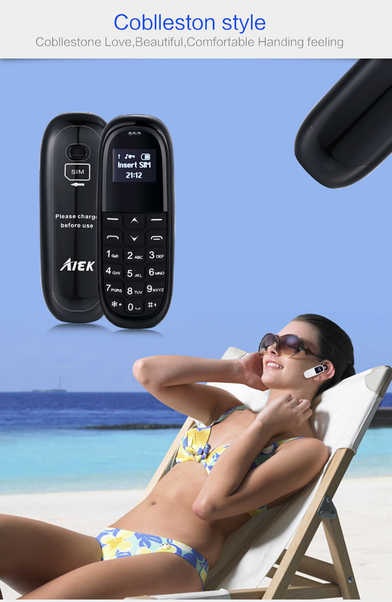 AIEK-KK1-066-Inch-330mAh-Bluetooth-Dialer-Magic-Voice-Low-Radiation-Mini-Card-Phone-1229511