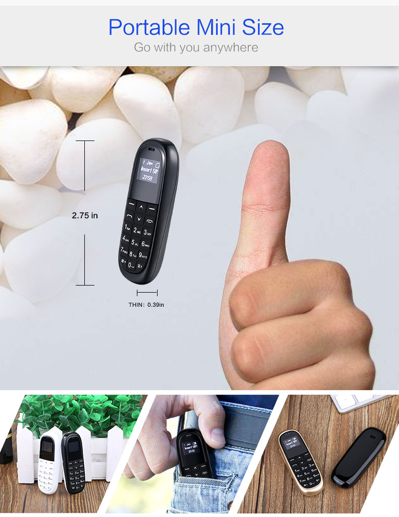 AIEK-KK1-066-Inch-330mAh-Bluetooth-Dialer-Magic-Voice-Low-Radiation-Mini-Card-Phone-1229511