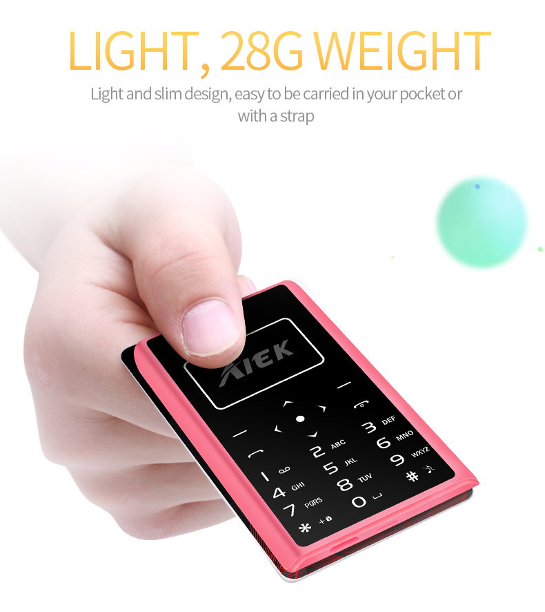 Aiek-X7-096-Inch-320mAh-LED-Torch-48mm-Thickness-Mini-Card-Mobile-Phone-1129861