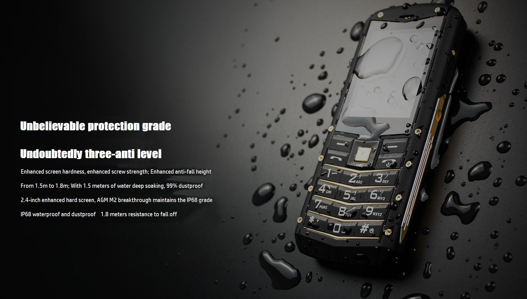 AGM-M2-IP68-Waterproof-24-1970mAh-Bluetooth-FM-Dual-SIM-Long-Standby-Dust-proof-Feature-Phone-1316758