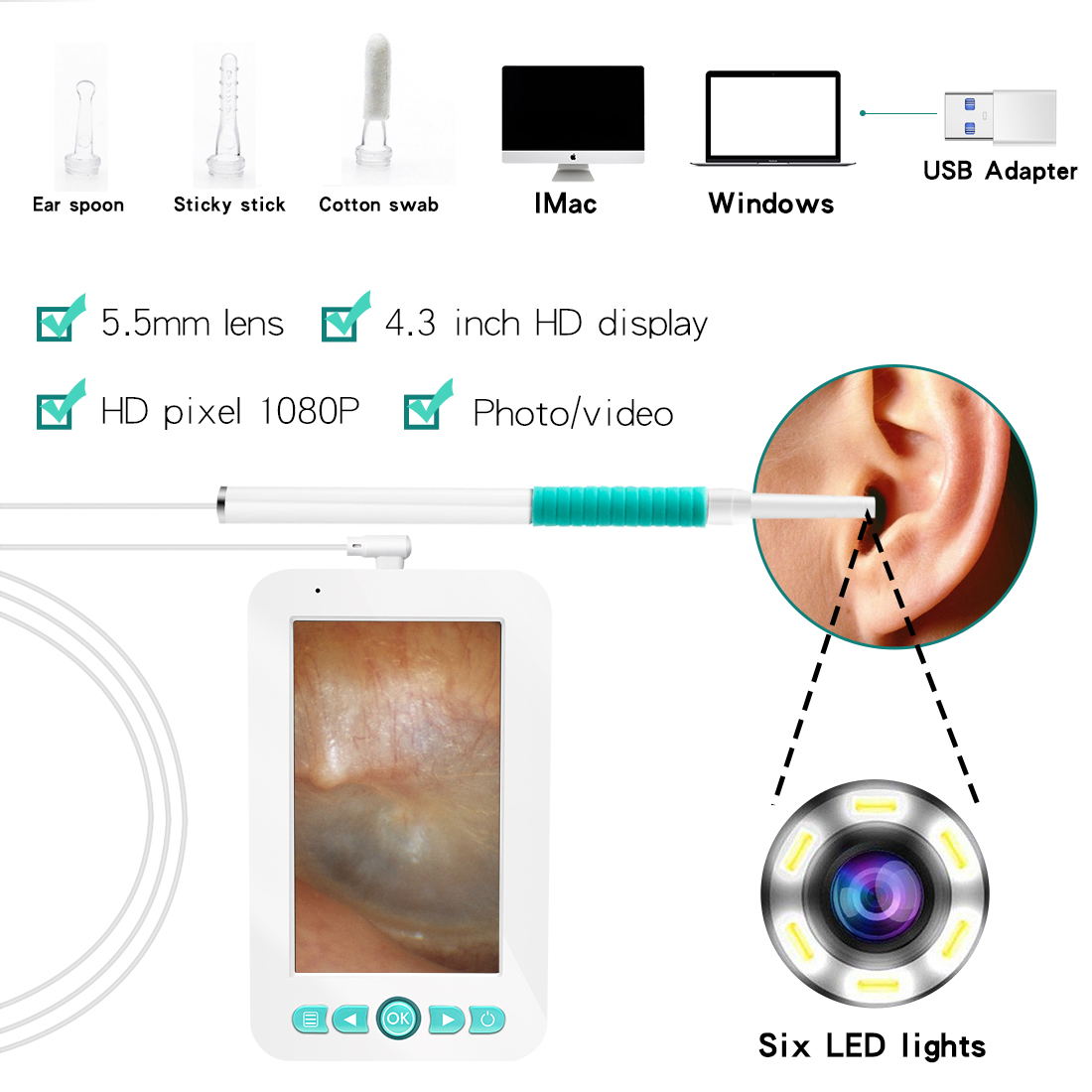 1080P-43-inch-HD-display-55mm-Ear-Endoscope-Video-Pen-Camera-with-Type-c-Cable-1350106