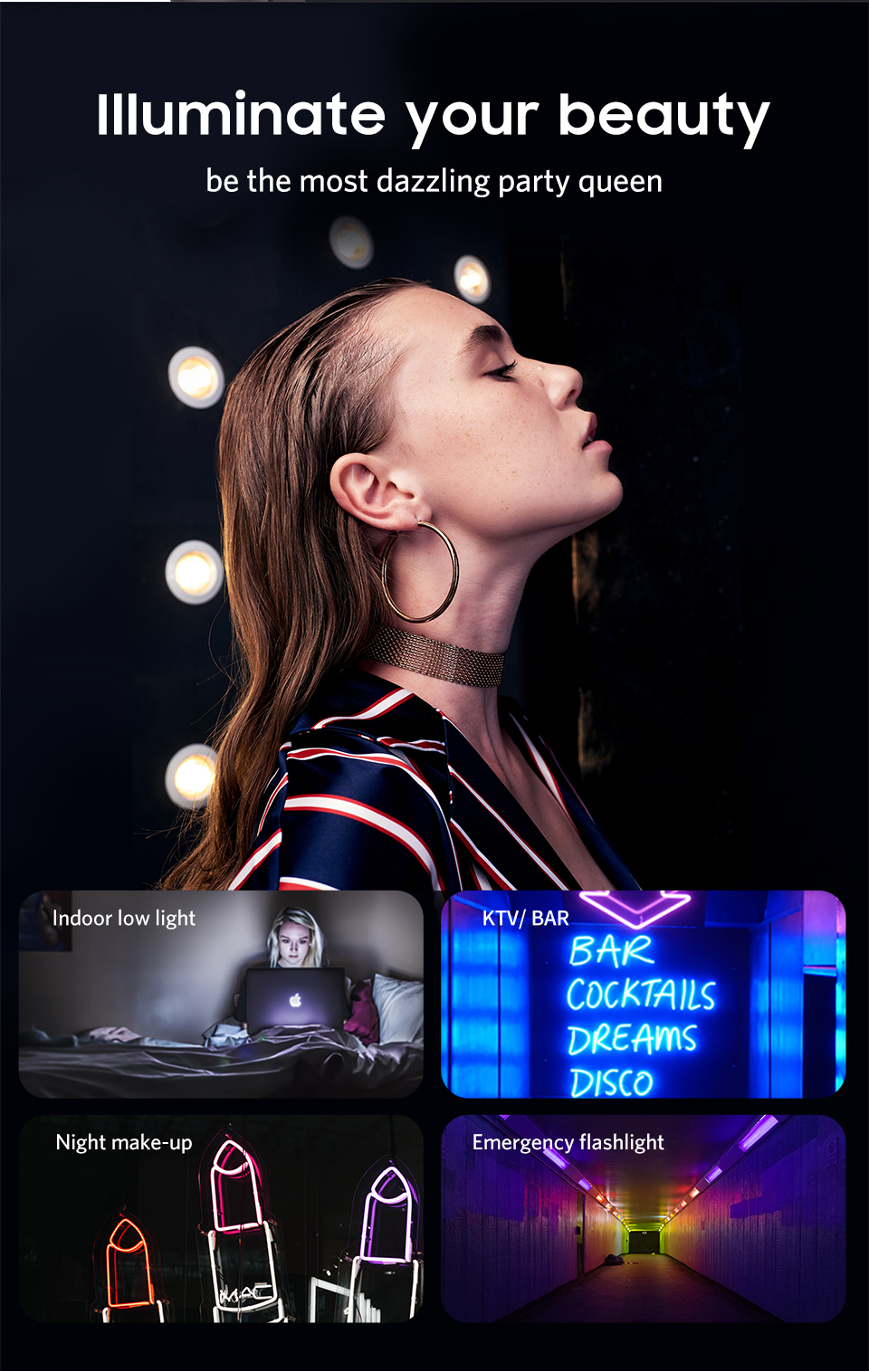 Bakeey-Live-Broadcast-Fill-Light-Selfie-Light-Flash-Phone-Holder-with-3-Levels-Brightness-for-Phone-1370692