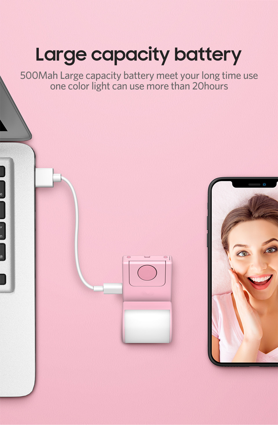 Bakeey-Live-Broadcast-Fill-Light-Selfie-Light-Flash-Phone-Holder-with-3-Levels-Brightness-for-Phone-1370692
