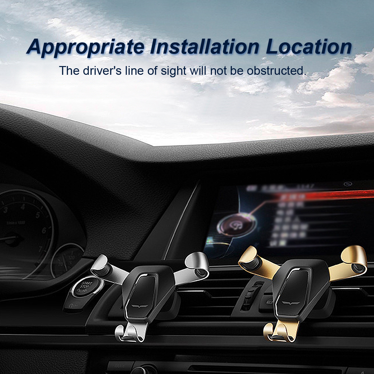 360-Degree-Rotation-Metal-Gravity-Auto-Lock-Holder-Car-Air-Vent-Mount-Phone-Stand-Outlet-Bracket-1238698