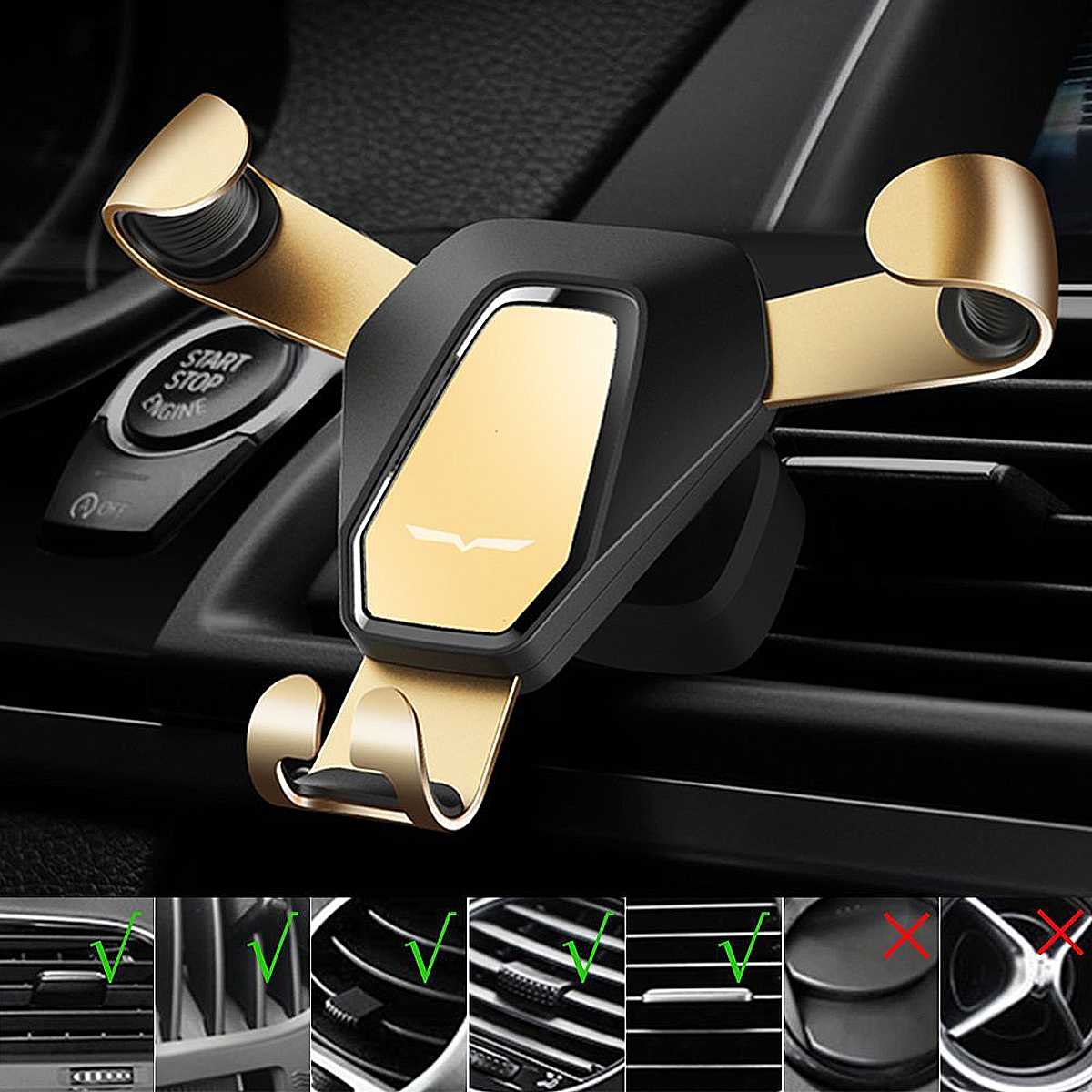 360-Degree-Rotation-Metal-Gravity-Auto-Lock-Holder-Car-Air-Vent-Mount-Phone-Stand-Outlet-Bracket-1238698