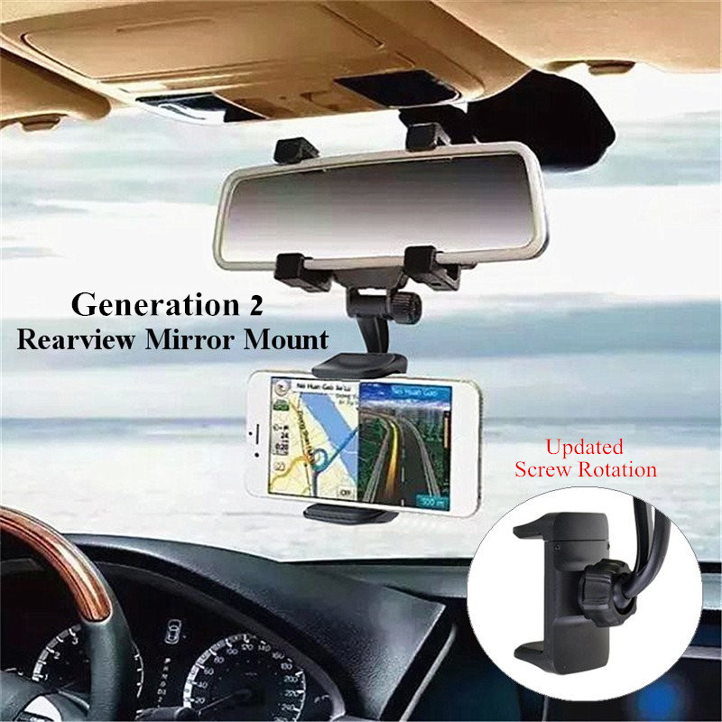 Bakeeytrade-Upgraded-360-Degree-Rotation-Fixed-Rearview-Mirror-Car-Mount-Holder-for-Mobile-Phone-1329121