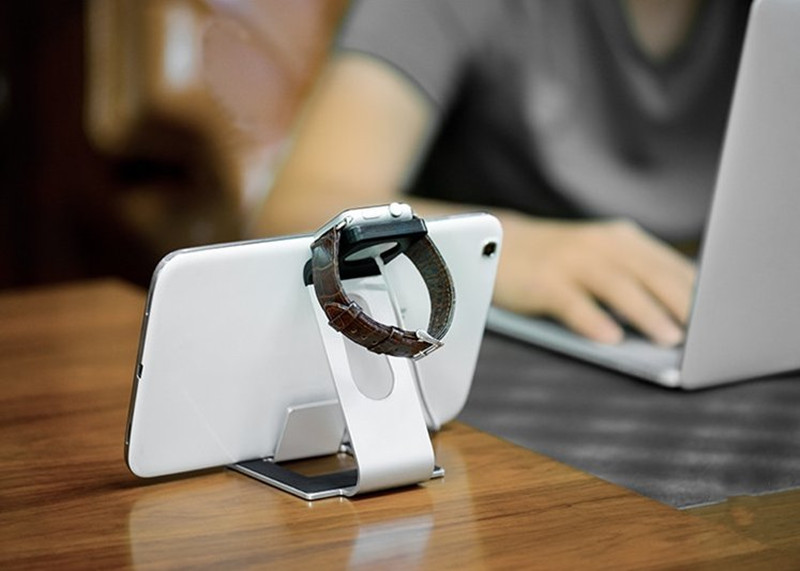 2-in-1-Multi-function-Charging-Holder-Aluminum-Alloy-Phone-Stand-for-iPhone-iPad-iwatch-Xiaomi-1195634