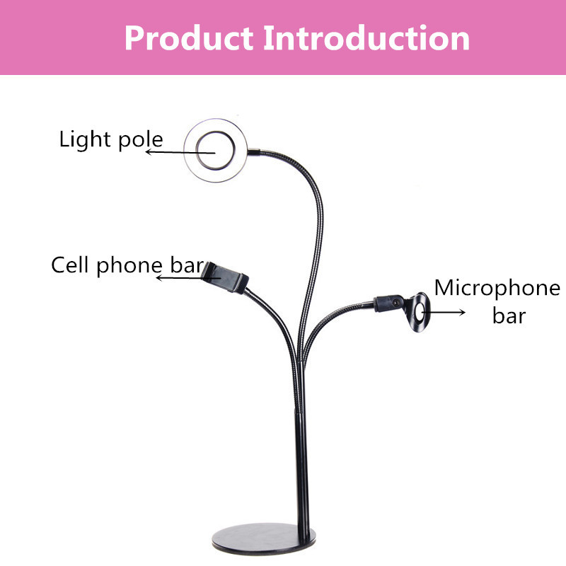 3-in-1-Live-Streaming-Adjustable-Fill-Light-Microphone-Clip-Desktop-Phone-Holder-for-Mobile-Phone-1289655