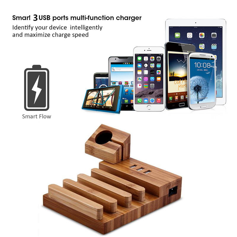 MWay-3-in-1-Wooden-3-USB-Charging-Ports-Bracket-Desktop-Phone-Holder-Stand-for-Smartphone-Apple-Watc-1203093