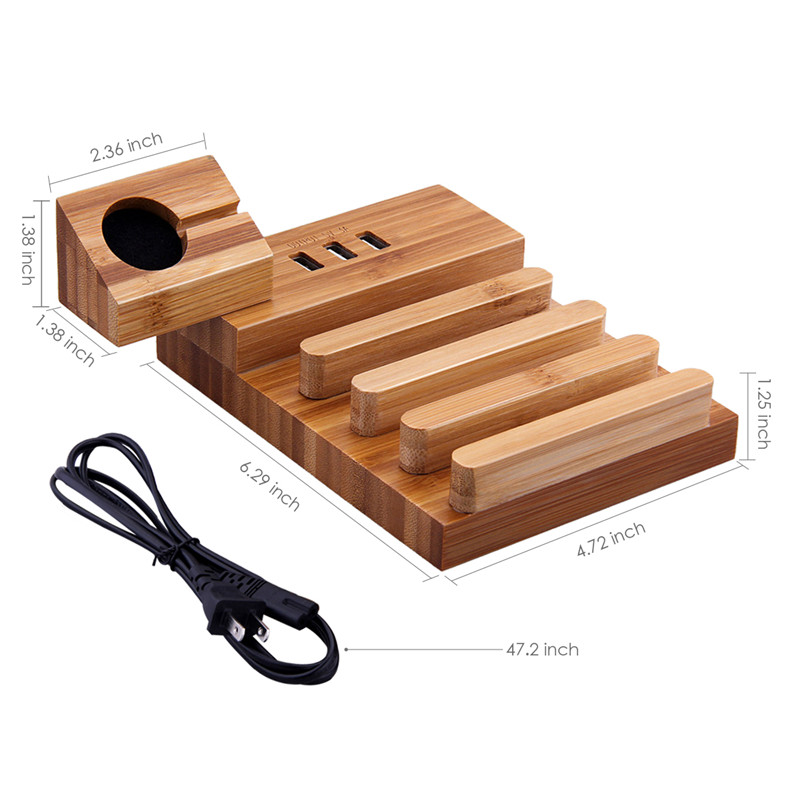 MWay-3-in-1-Wooden-3-USB-Charging-Ports-Bracket-Desktop-Phone-Holder-Stand-for-Smartphone-Apple-Watc-1203093
