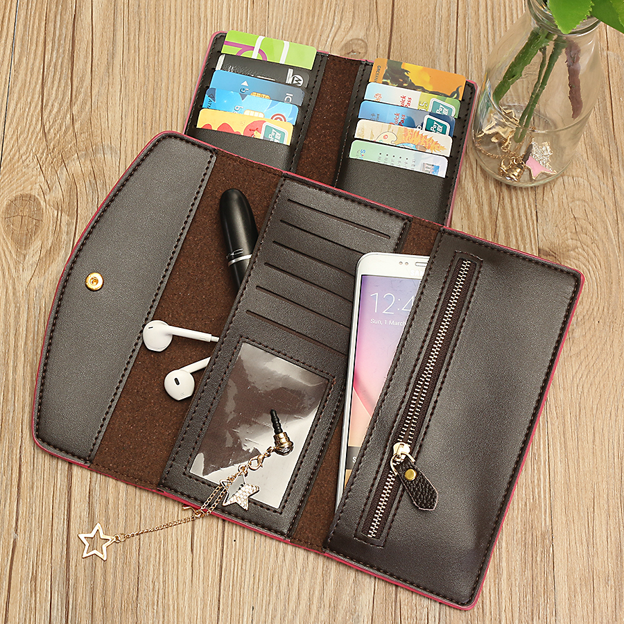 16-Card-Slot-Three-folded-External-Card-Bag-PU-Leather-Phone-Wallet-For-Phone-Under-55-inch-1151623