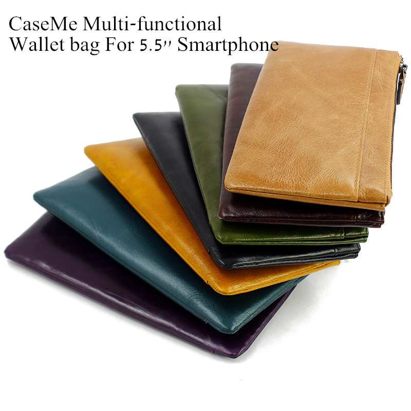 CaseMe-Simple-Vertical-Zipper-Multifunctional-Card-Slots-Wallet-Bag-For-55-Inch-Smartphone-1105032