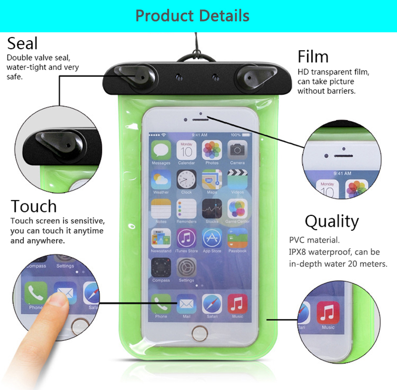IPX8-Waterproof-Cell-Phone-Sealed-Bag-Pouch-with-Arm-Band-for-Phone-Under-6-Inches-Phone-1190978