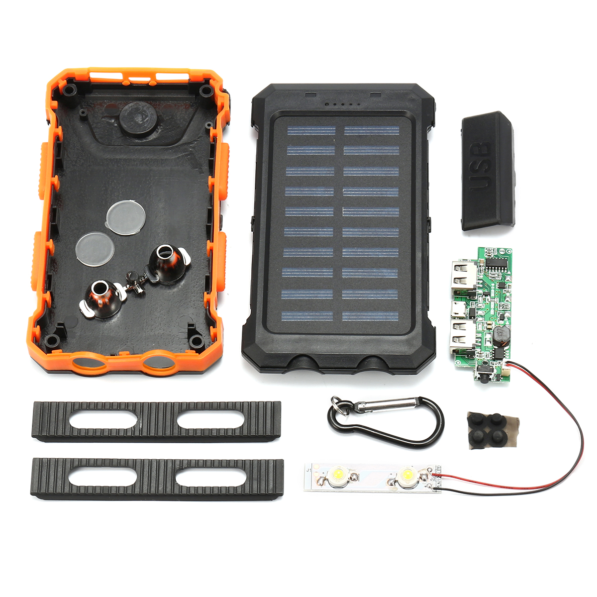 Bakeey-20000mAh-Dual-USB-DIY-Solar-Power-Bank-Case-Kit-with-LED-Light-Compass-1315155