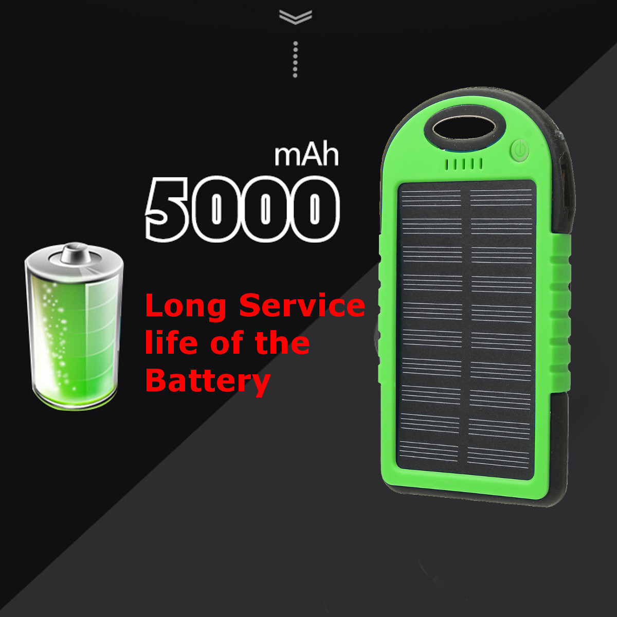 Bakeey-5000mAh-Dual-USB-Solar-Energy-Camping-Flashlight-Battery-Case-Power-Bank-Box-1247649