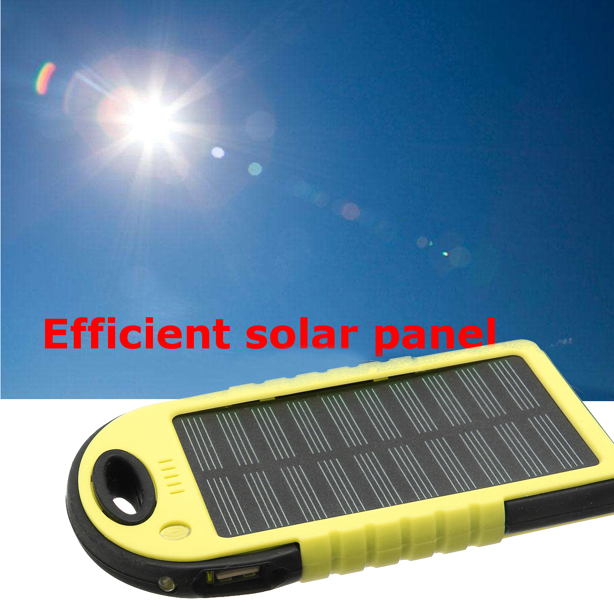 Bakeey-5000mAh-Dual-USB-Solar-Energy-Camping-Flashlight-Battery-Case-Power-Bank-Box-1247649