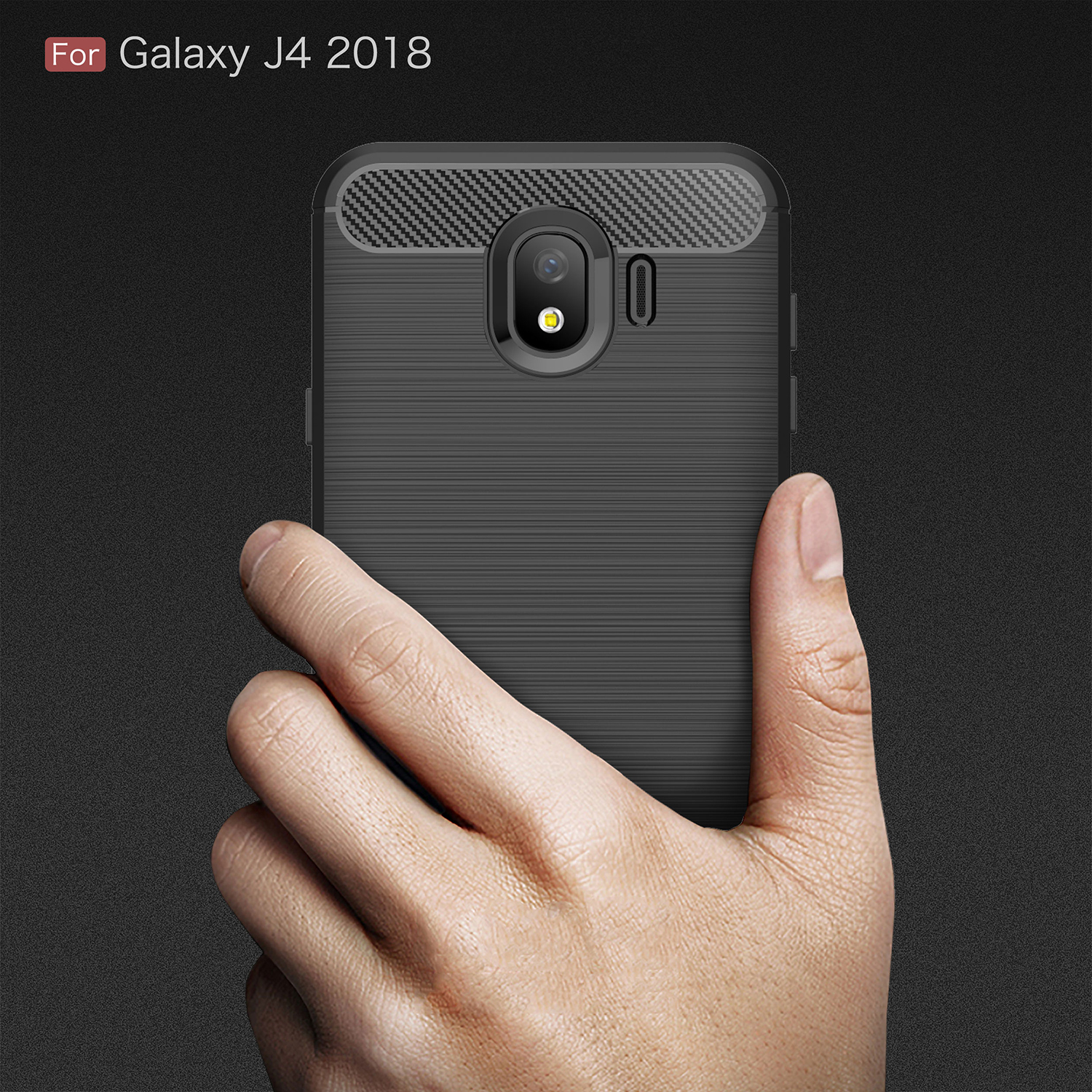 Bakeey-Carbon-Fiber-Heat-Dissipation-Soft-TPU-Protective-Case-for-Samsung-Galaxy-J4-2018-EU-Version-1312378