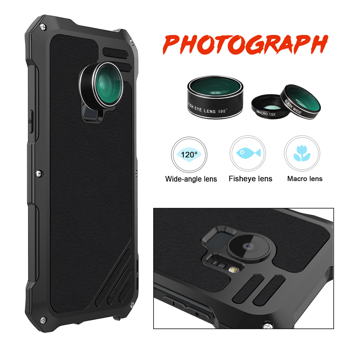 198deg-Fisheye-Lens15X-Macro-LensWide-Angle-LensAluminum-Protective-Case-For-Samsung-Galaxy-S9-Plus-1293585