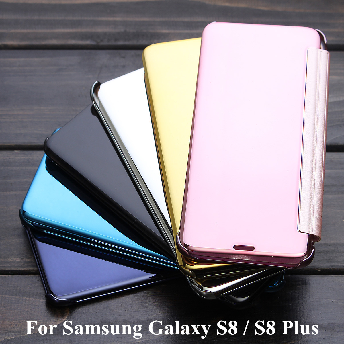 Bakeey-Smart-Sleep-Window-View-Electroplating-Acrylic-Mirror-PC-Case-For-Samsung-Galaxy-S8-58quot-1158532